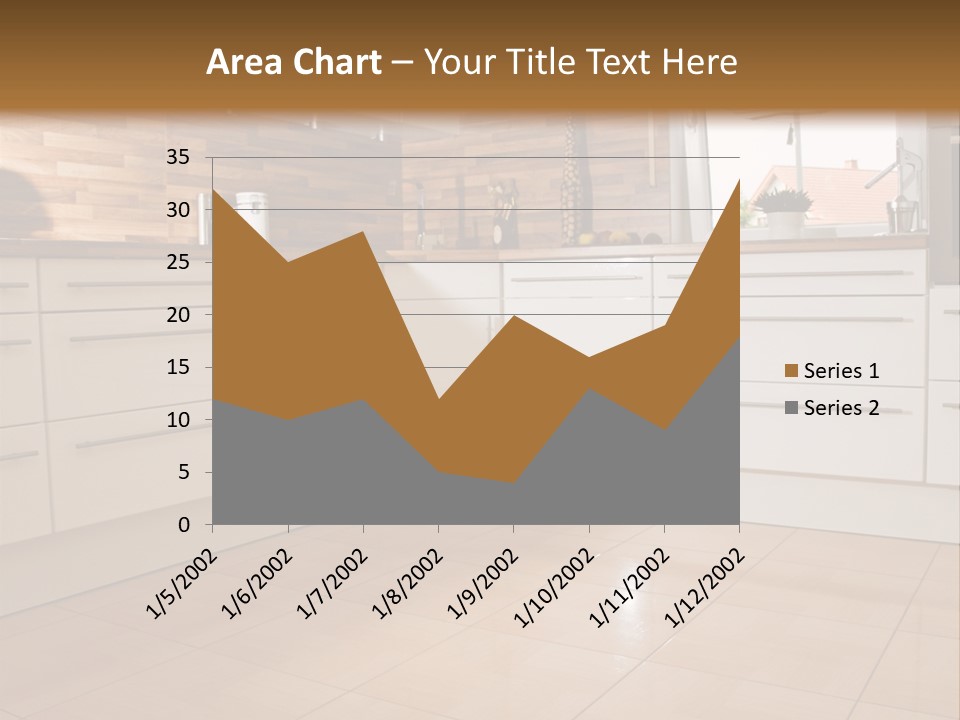 Modern Kitchen Interior In New Home. PowerPoint Template