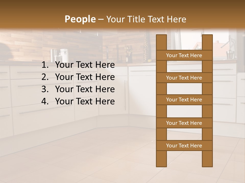 Modern Kitchen Interior In New Home. PowerPoint Template
