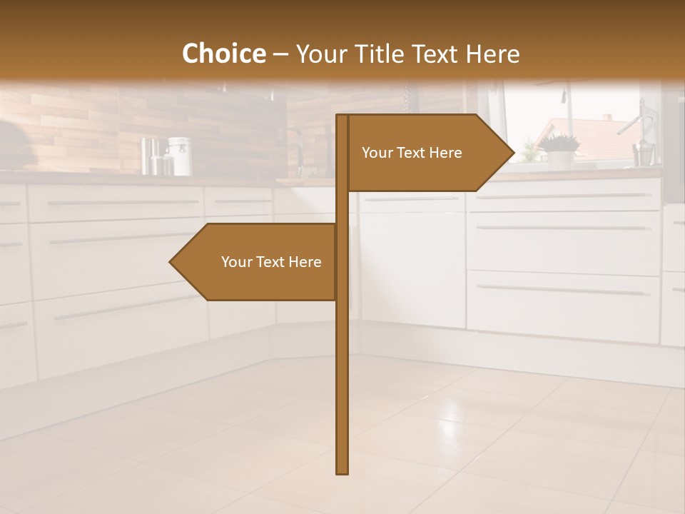 Modern Kitchen Interior In New Home. PowerPoint Template