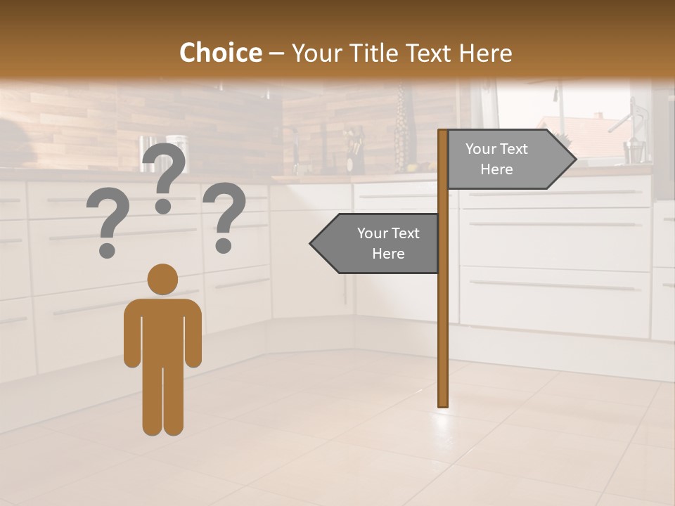 Modern Kitchen Interior In New Home. PowerPoint Template