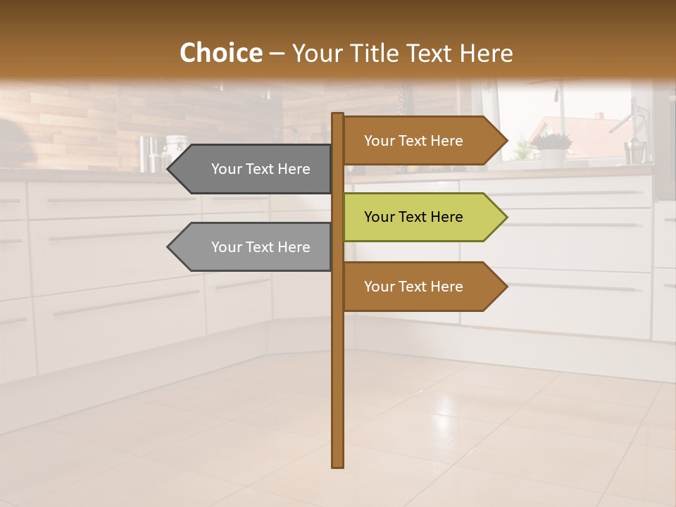 Modern Kitchen Interior In New Home. PowerPoint Template