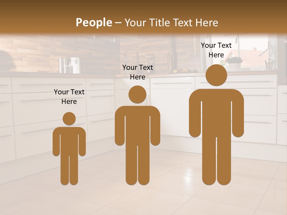 Modern Kitchen Interior In New Home. PowerPoint Template