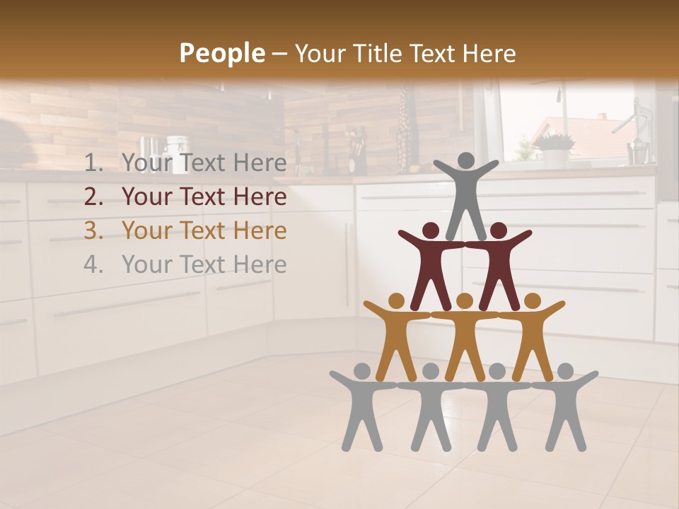 Modern Kitchen Interior In New Home. PowerPoint Template