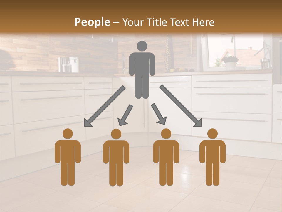 Modern Kitchen Interior In New Home. PowerPoint Template