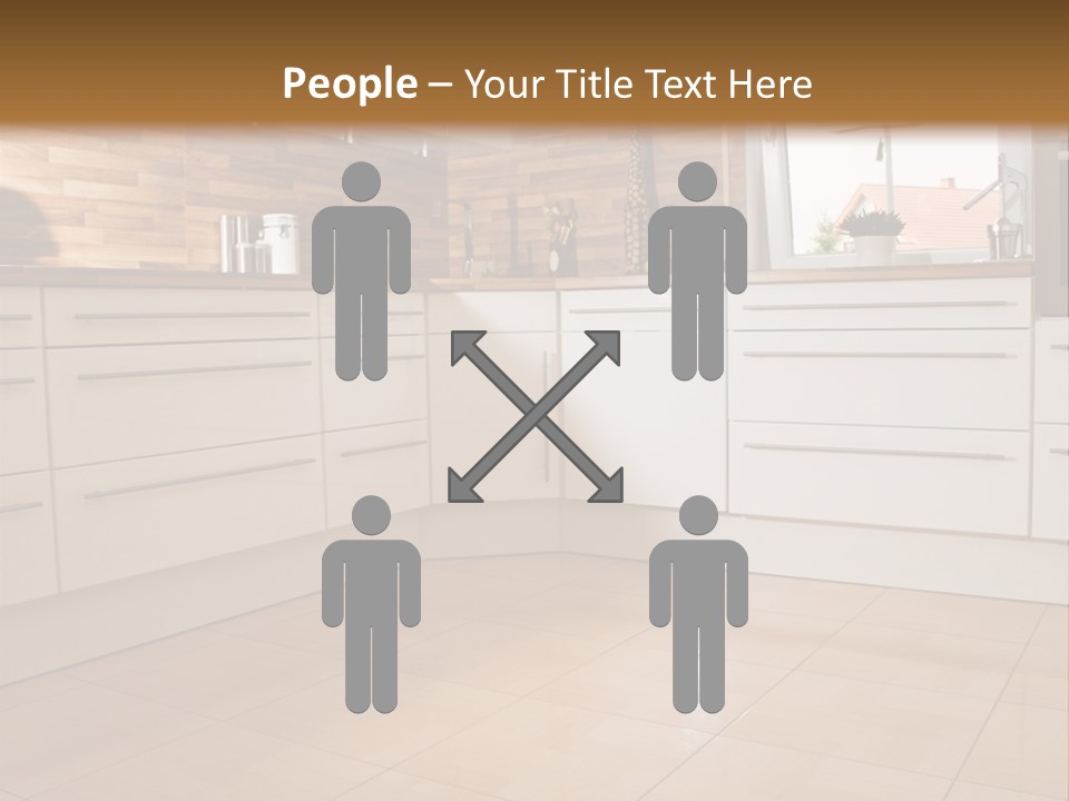 Modern Kitchen Interior In New Home. PowerPoint Template