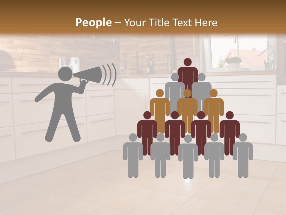 Modern Kitchen Interior In New Home. PowerPoint Template