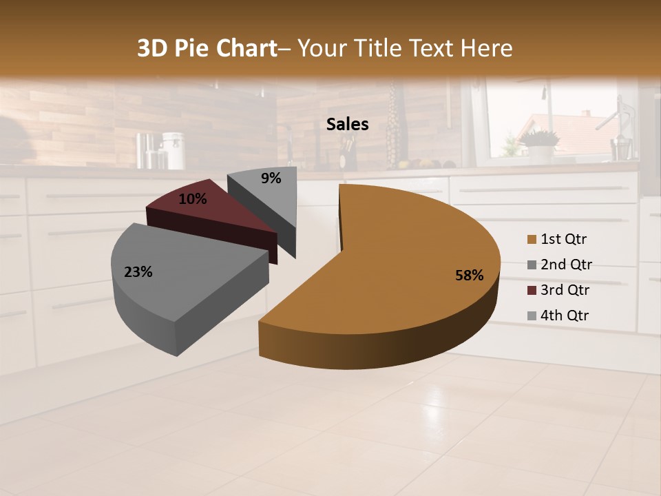 Modern Kitchen Interior In New Home. PowerPoint Template