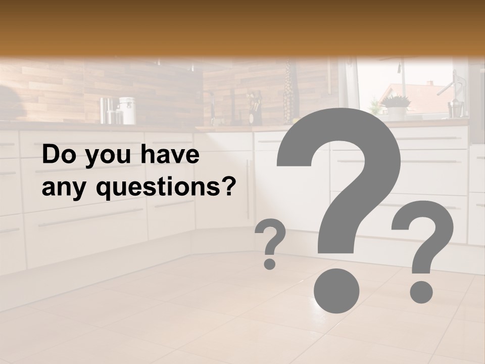 Modern Kitchen Interior In New Home. PowerPoint Template