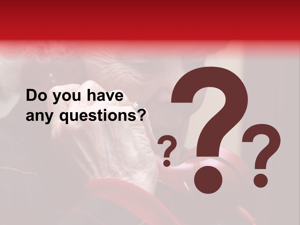 Elderly Woman On Phone PowerPoint Template