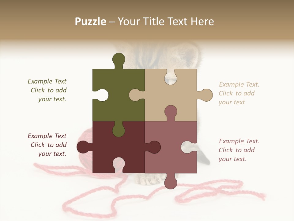 A Small Kitten Sits Next To A Ball Of Red Yarn On A White Background. These Kittens Are Being Raised On A Farm In Central Illinois PowerPoint Template