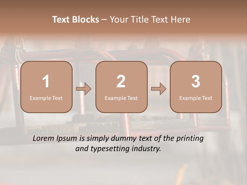 Closeup Of Aged Swings On A Playground PowerPoint Template
