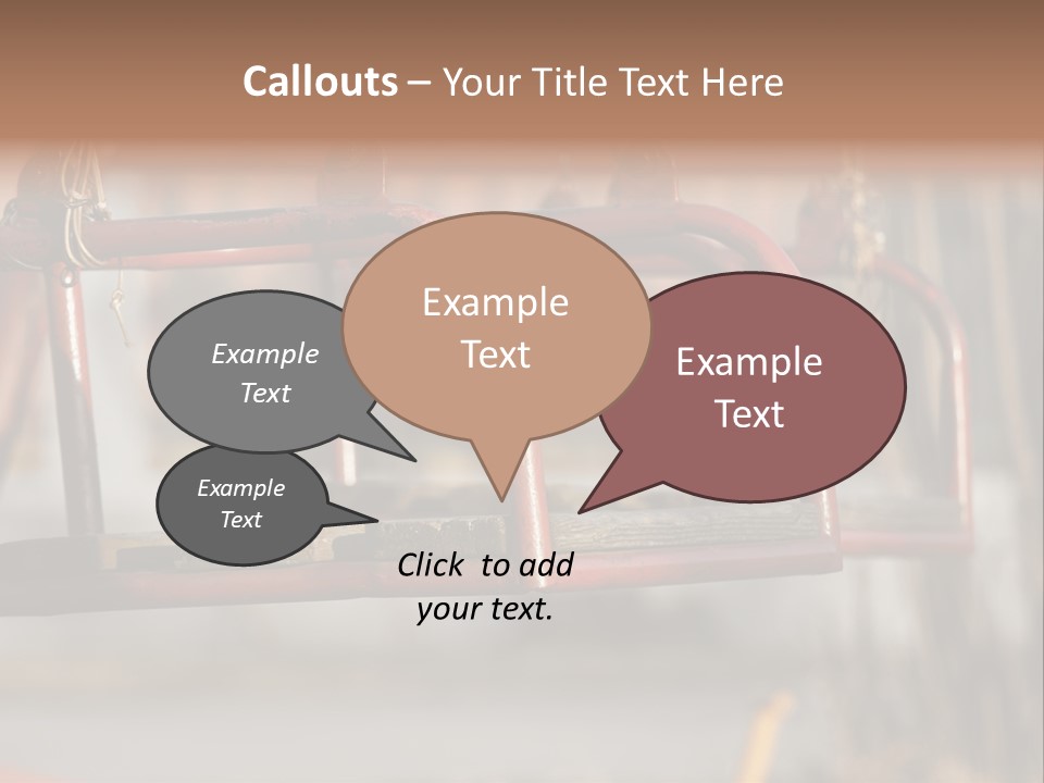 Closeup Of Aged Swings On A Playground PowerPoint Template