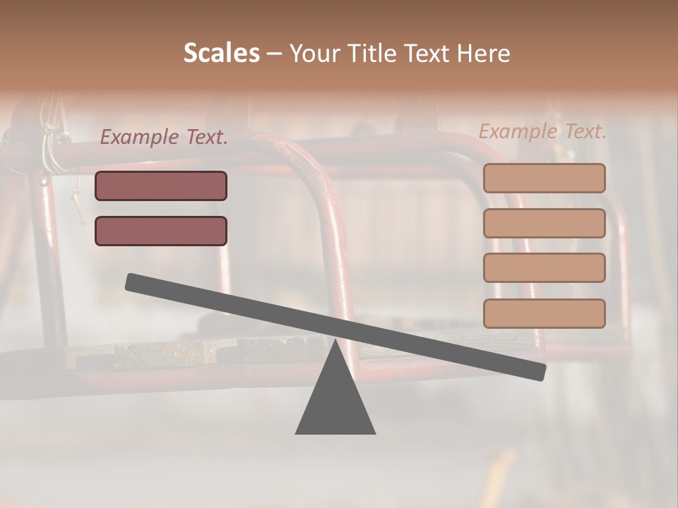 Closeup Of Aged Swings On A Playground PowerPoint Template