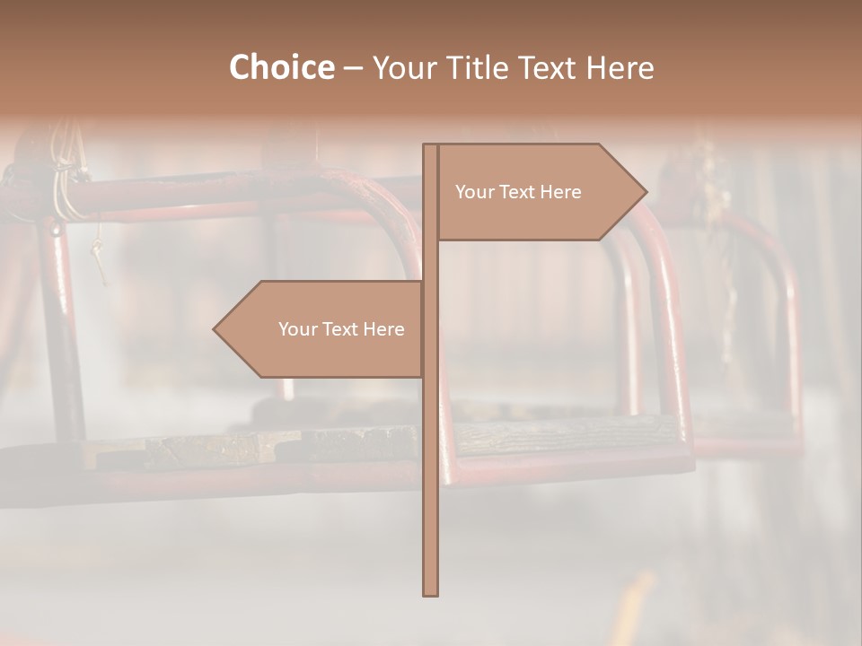 Closeup Of Aged Swings On A Playground PowerPoint Template