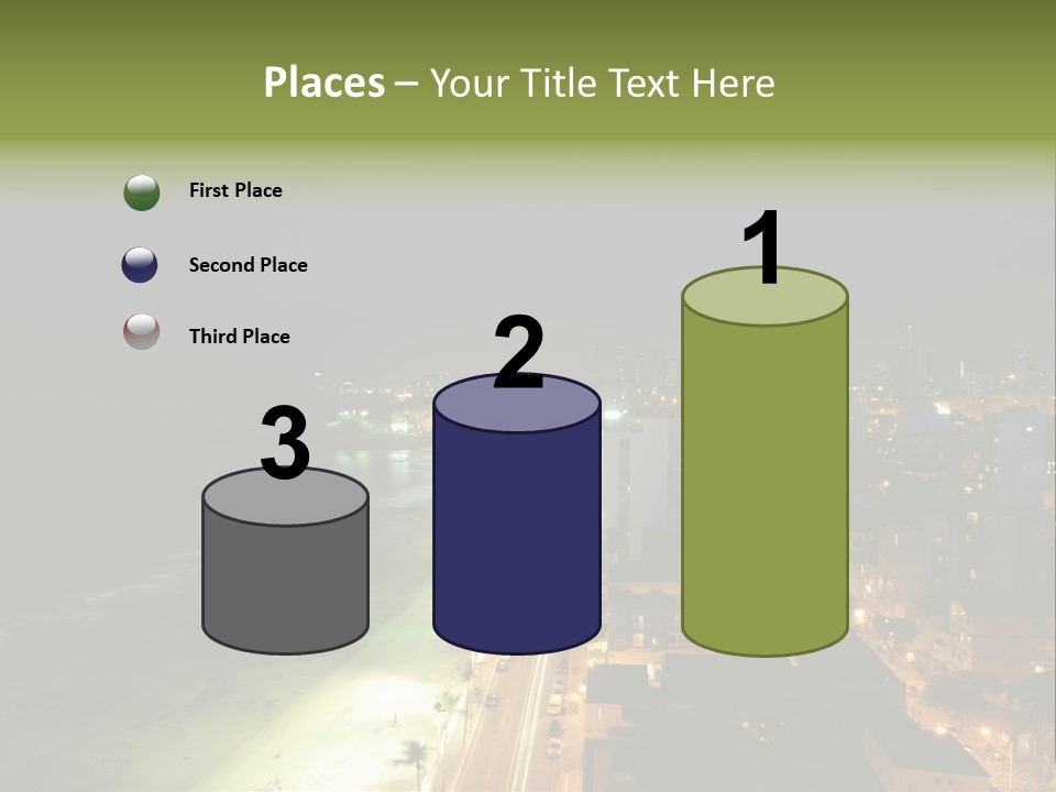 Salvador Of Bahia At Night - Brazil . PowerPoint Template