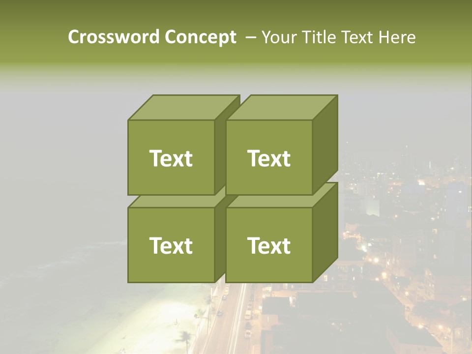 Salvador Of Bahia At Night - Brazil . PowerPoint Template