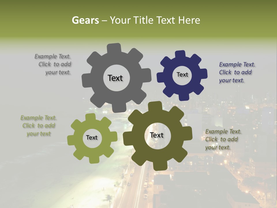 Salvador Of Bahia At Night - Brazil . PowerPoint Template