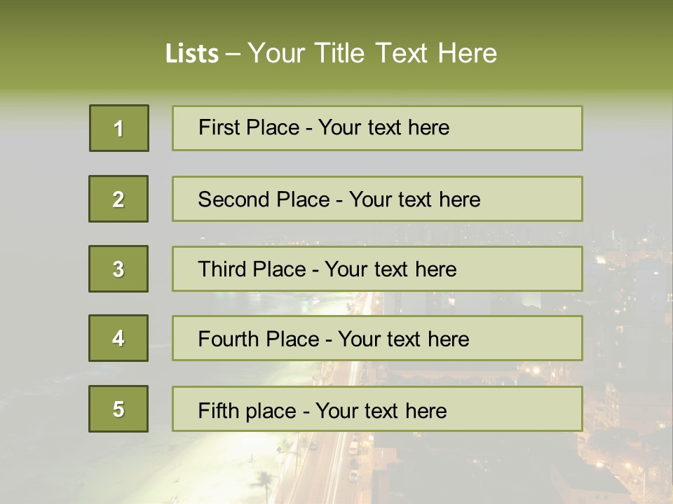 Salvador Of Bahia At Night - Brazil . PowerPoint Template