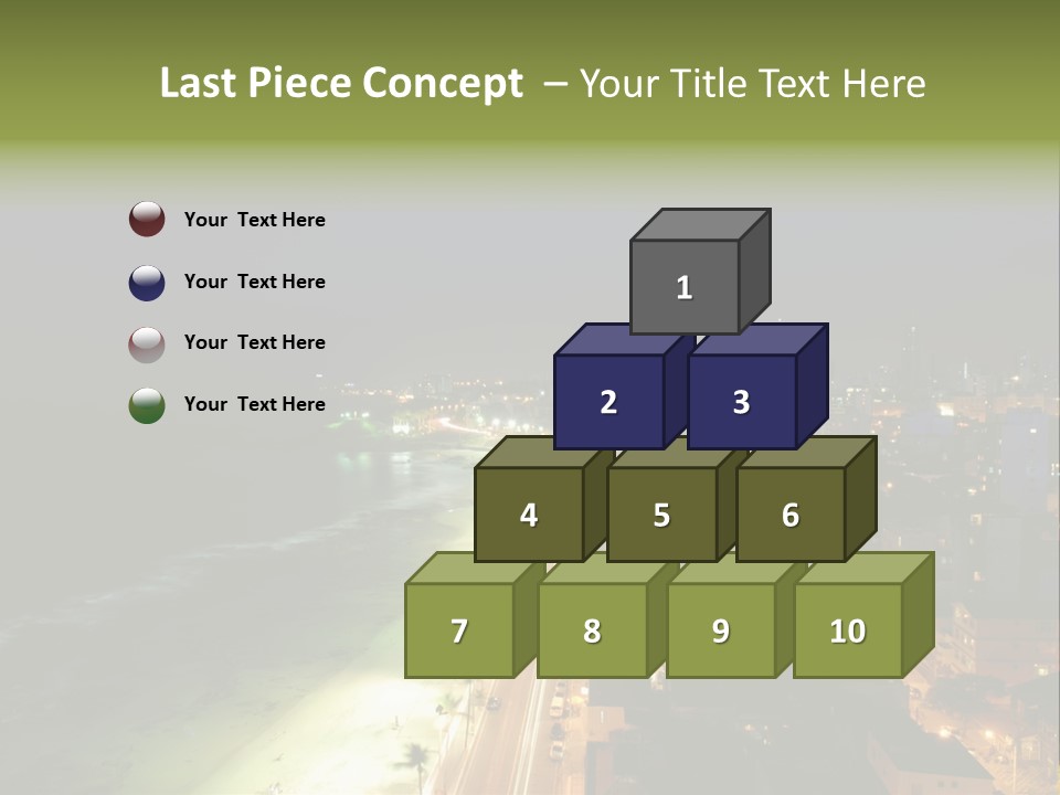 Salvador Of Bahia At Night - Brazil . PowerPoint Template