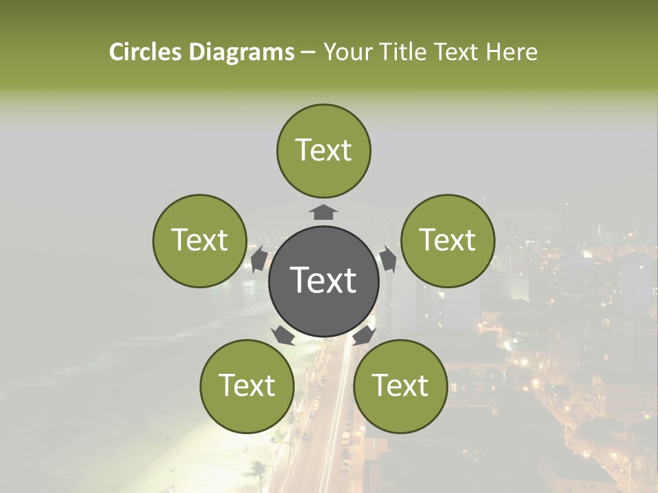 Salvador Of Bahia At Night - Brazil . PowerPoint Template