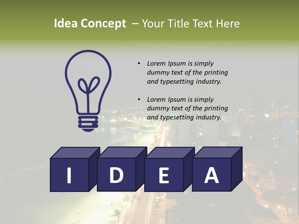 Salvador Of Bahia At Night - Brazil . PowerPoint Template