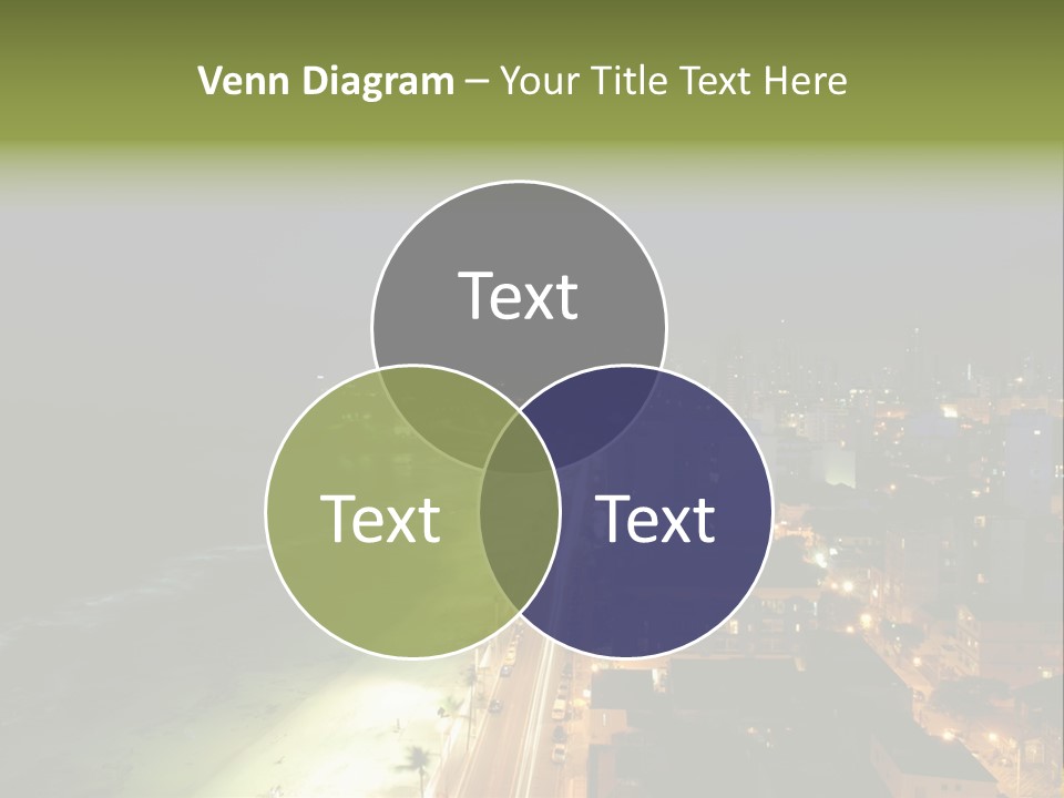 Salvador Of Bahia At Night - Brazil . PowerPoint Template