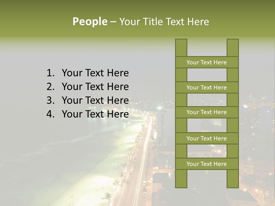 Salvador Of Bahia At Night - Brazil . PowerPoint Template