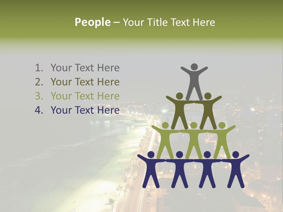 Salvador Of Bahia At Night - Brazil . PowerPoint Template