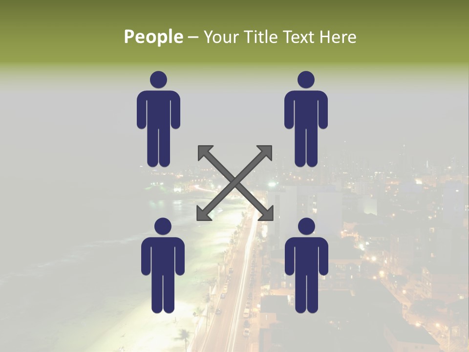 Salvador Of Bahia At Night - Brazil . PowerPoint Template