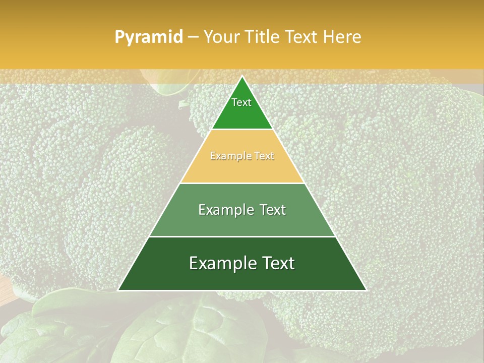 Broccoli, Cos Lettuce And Baby Spinach Leaves In Arrangement. PowerPoint Template