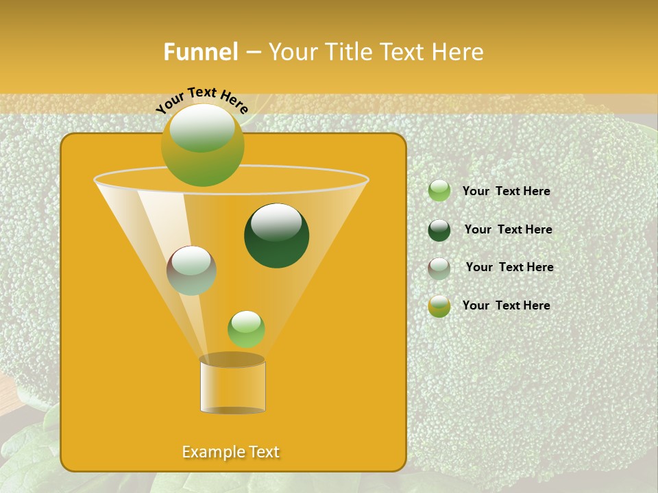 Broccoli, Cos Lettuce And Baby Spinach Leaves In Arrangement. PowerPoint Template