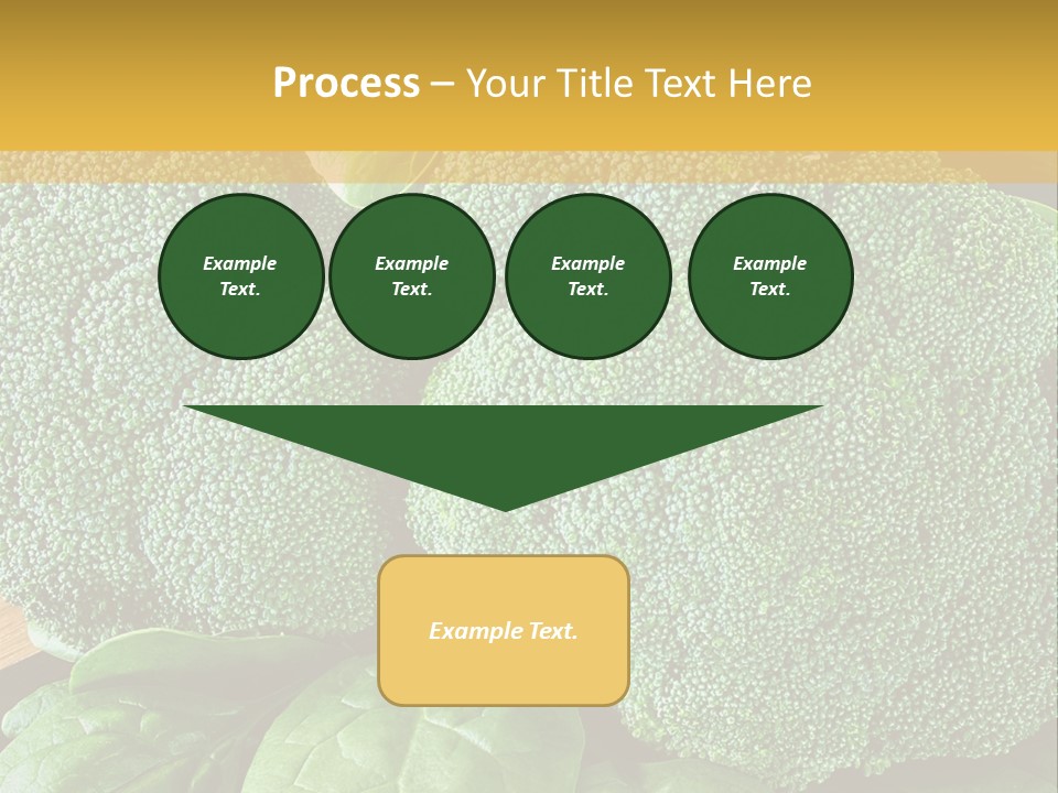 Broccoli, Cos Lettuce And Baby Spinach Leaves In Arrangement. PowerPoint Template