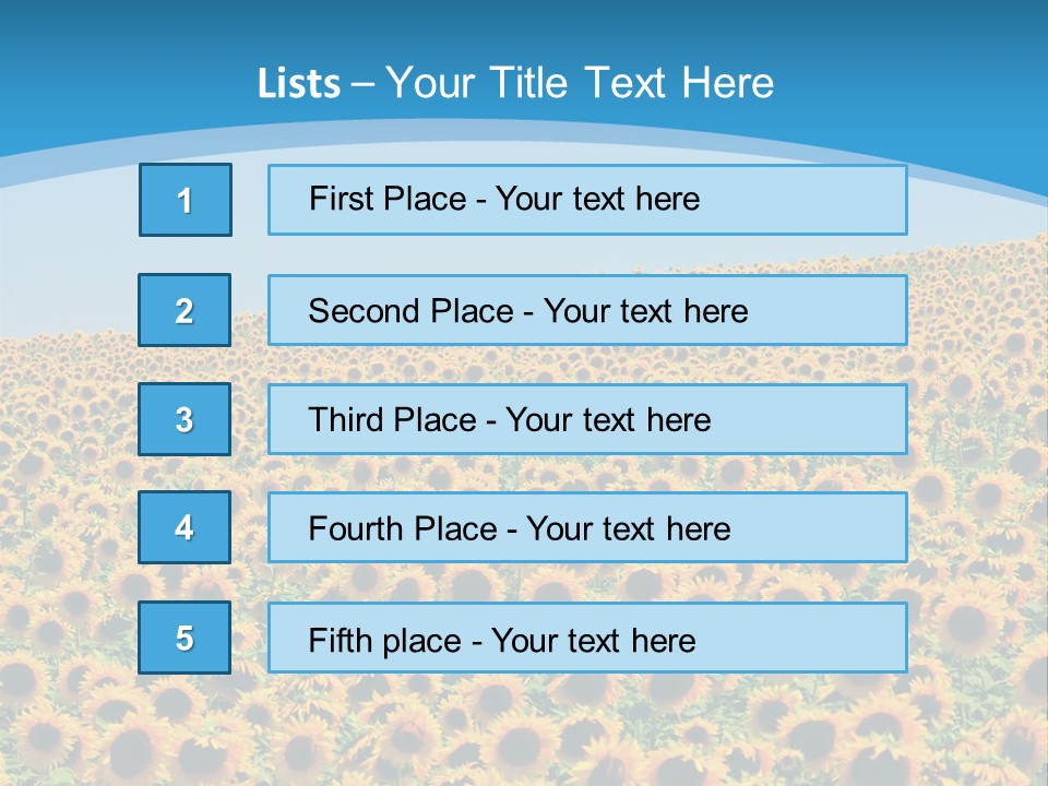A Field Of Sunflowers, In The South Of France. PowerPoint Template