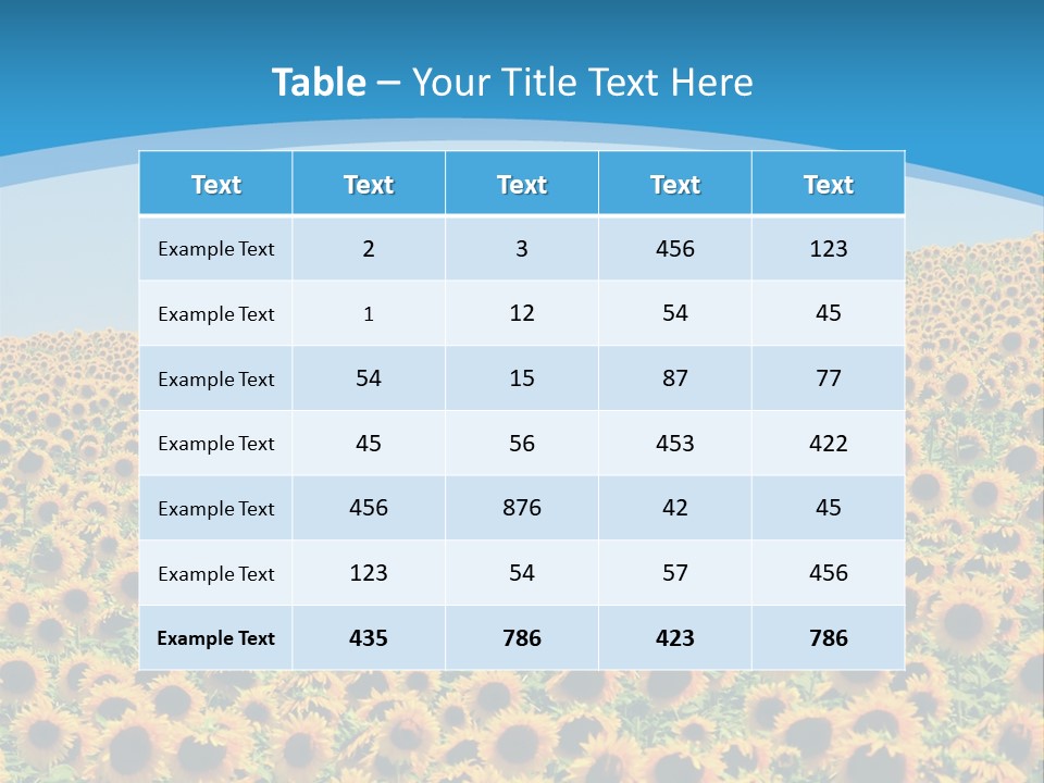 A Field Of Sunflowers, In The South Of France. PowerPoint Template