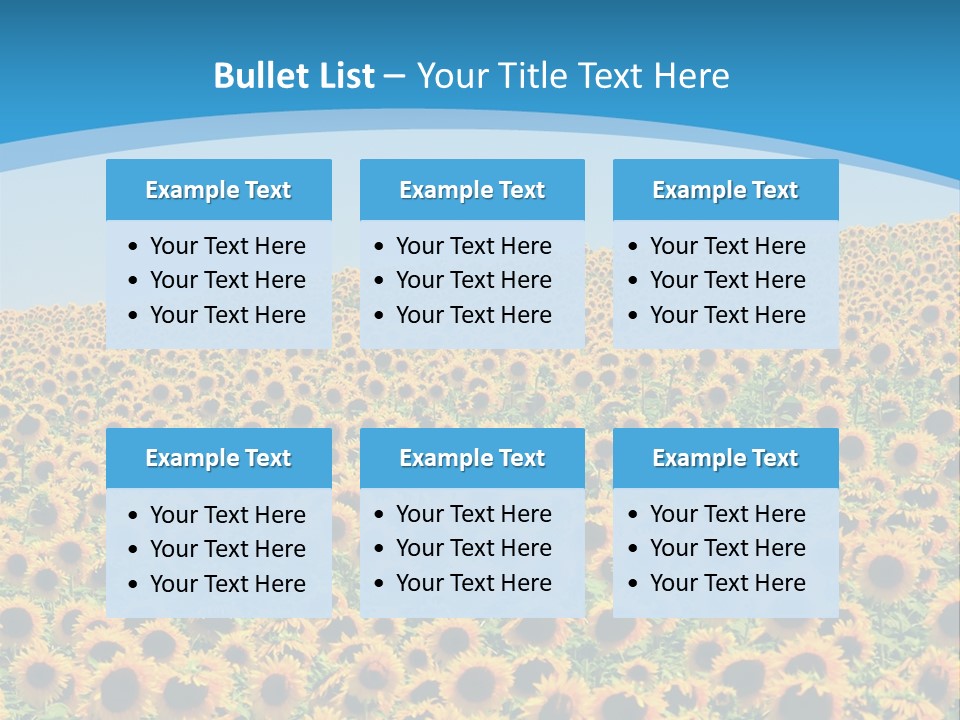 A Field Of Sunflowers, In The South Of France. PowerPoint Template