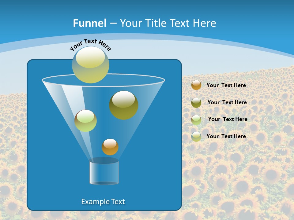 A Field Of Sunflowers, In The South Of France. PowerPoint Template