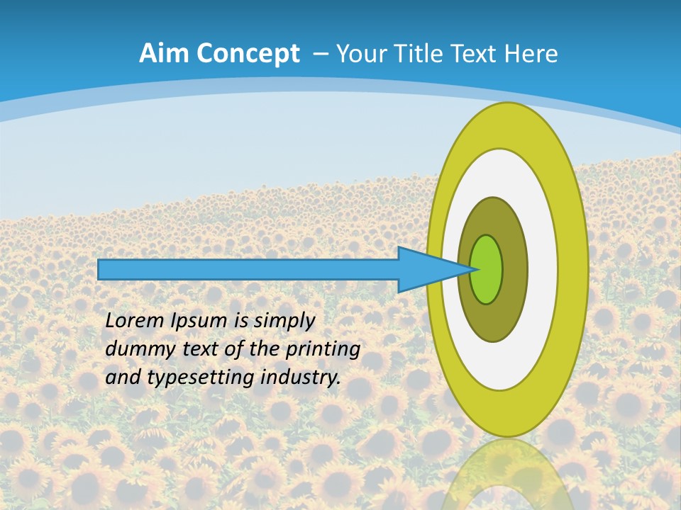 A Field Of Sunflowers, In The South Of France. PowerPoint Template