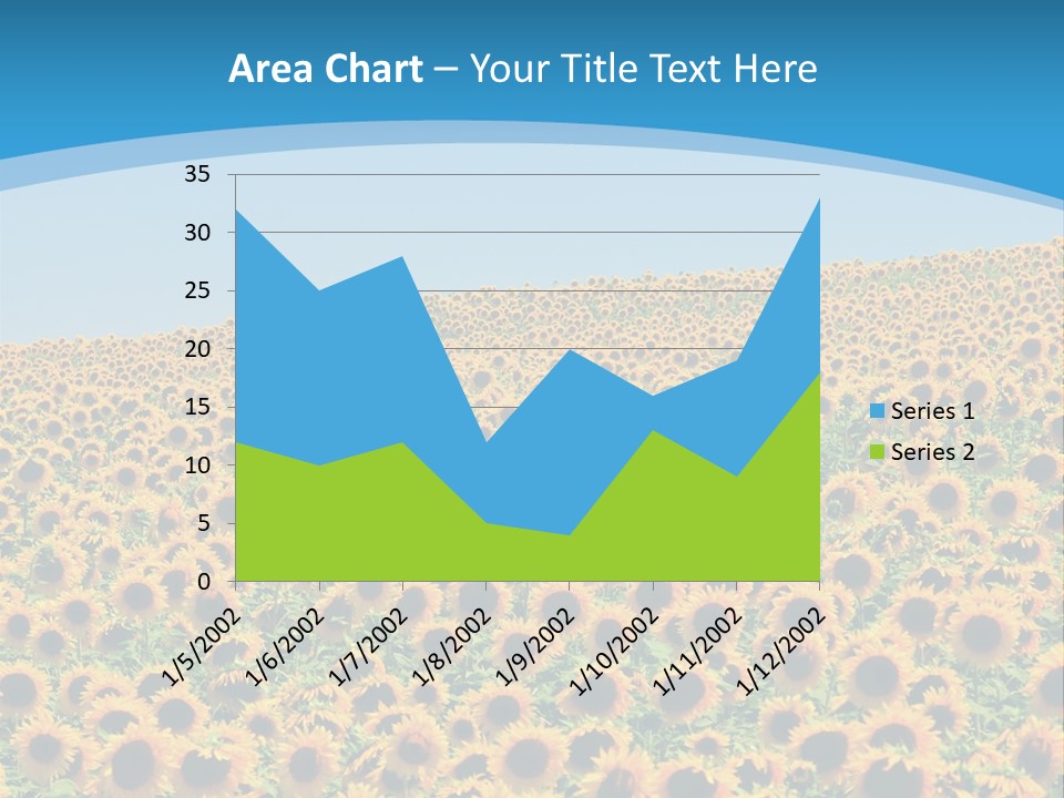 A Field Of Sunflowers, In The South Of France. PowerPoint Template