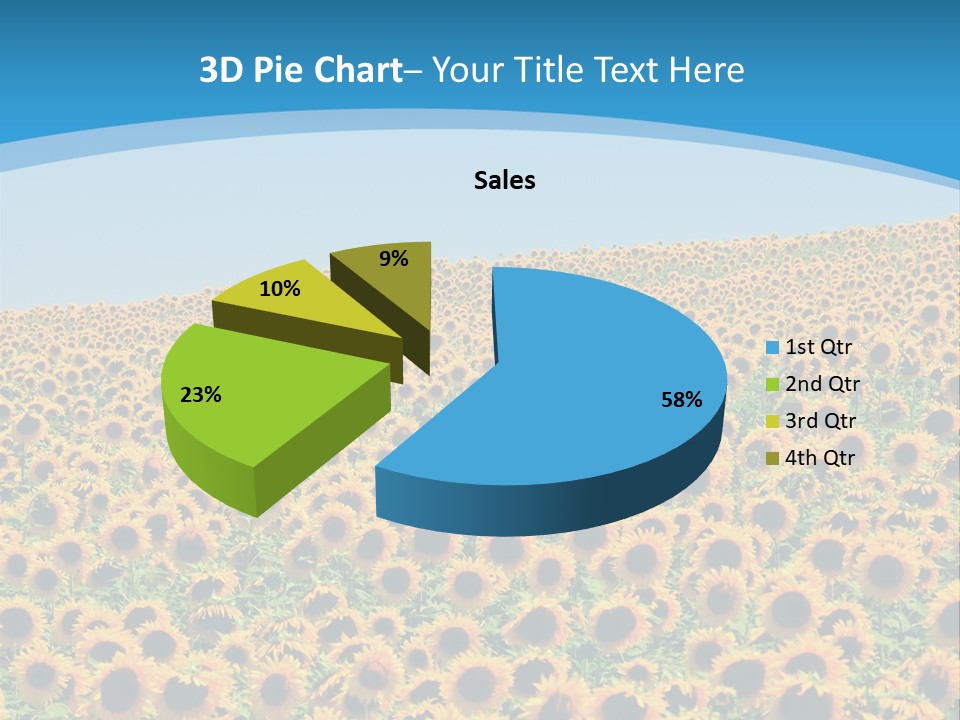 A Field Of Sunflowers, In The South Of France. PowerPoint Template