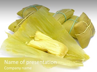 Pamonha - Corn Brazilian Food In The Corn Straw PowerPoint Template