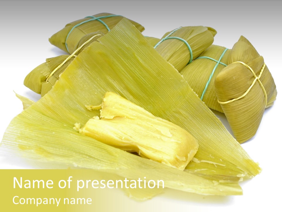 Pamonha - Corn Brazilian Food In The Corn Straw PowerPoint Template