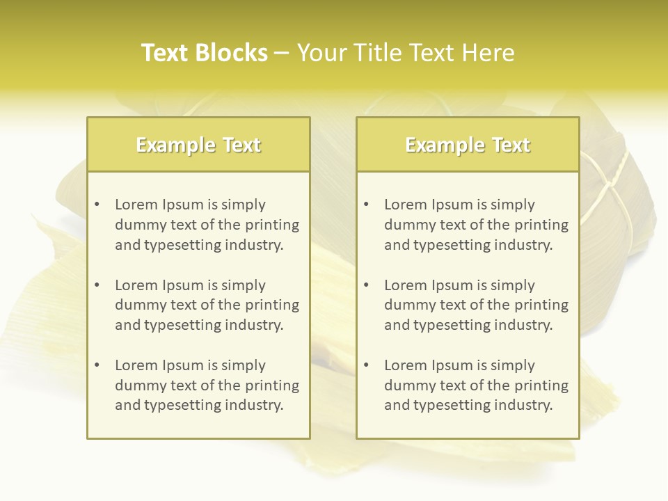 Pamonha - Corn Brazilian Food In The Corn Straw PowerPoint Template