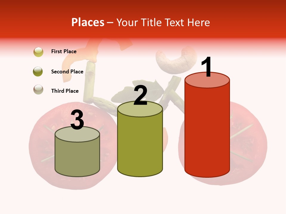 A Picture Of A Tomato And Asparagus On A White Background PowerPoint Template