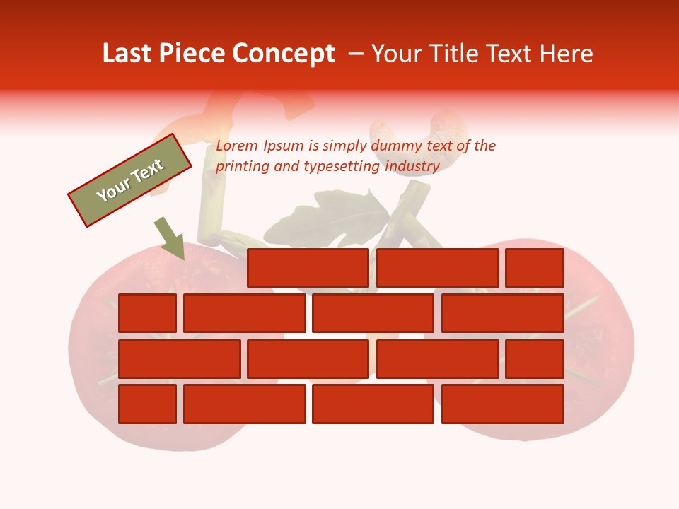 A Picture Of A Tomato And Asparagus On A White Background PowerPoint Template