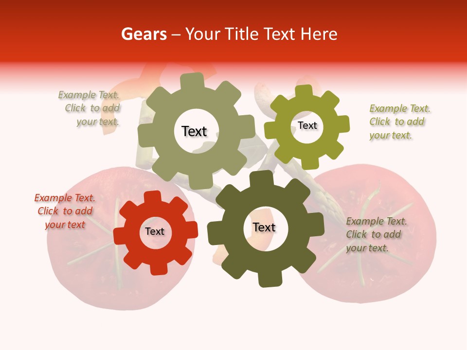 A Picture Of A Tomato And Asparagus On A White Background PowerPoint Template