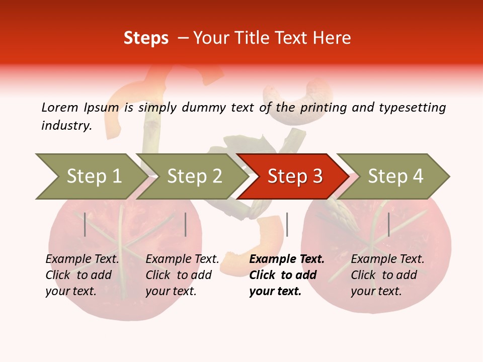 A Picture Of A Tomato And Asparagus On A White Background PowerPoint Template