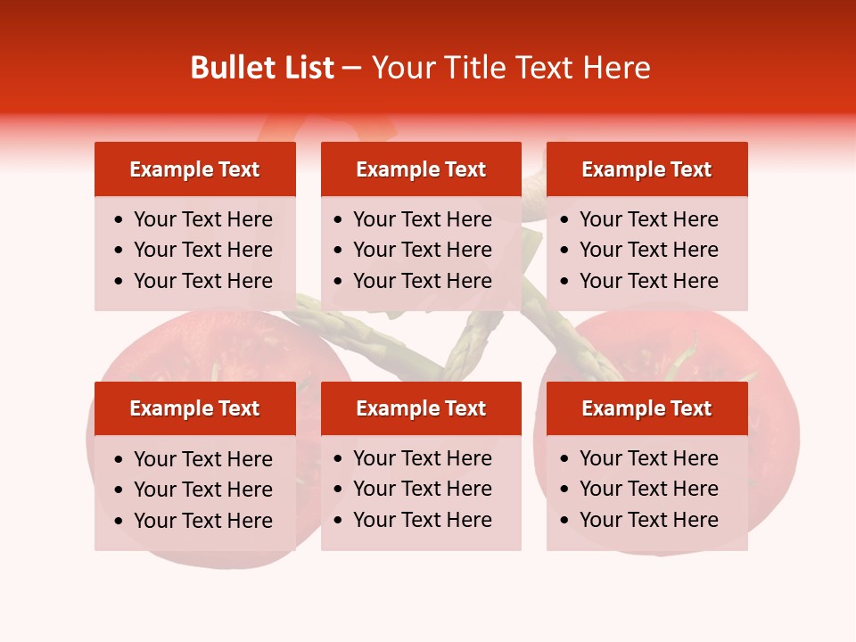 A Picture Of A Tomato And Asparagus On A White Background PowerPoint Template