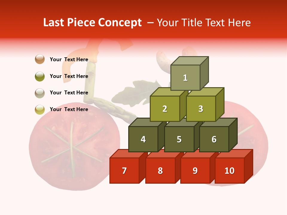 A Picture Of A Tomato And Asparagus On A White Background PowerPoint Template