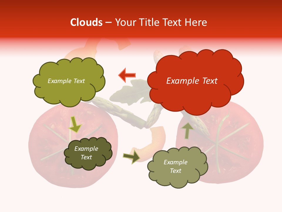 A Picture Of A Tomato And Asparagus On A White Background PowerPoint Template