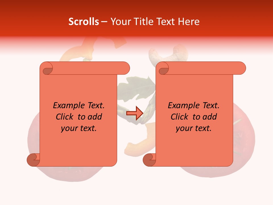 A Picture Of A Tomato And Asparagus On A White Background PowerPoint Template